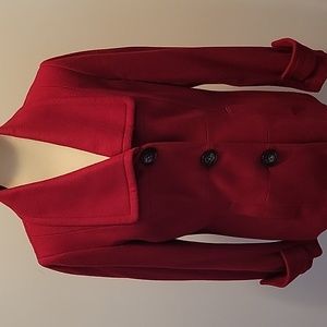 Antonio Melani Red Wool Coat Size 6 Lightweight